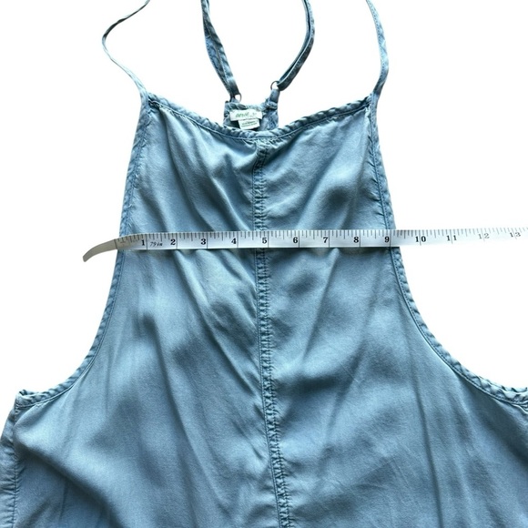 Aerie Women’s S/P Blue Chambray Bib Shortalls Overall Jumper Romper Playsuit - Picture 9 of 11
